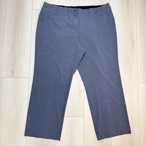 Avenue Womens 24 Tall Gray Pull On Dress Pants Stretch Straight Leg Career